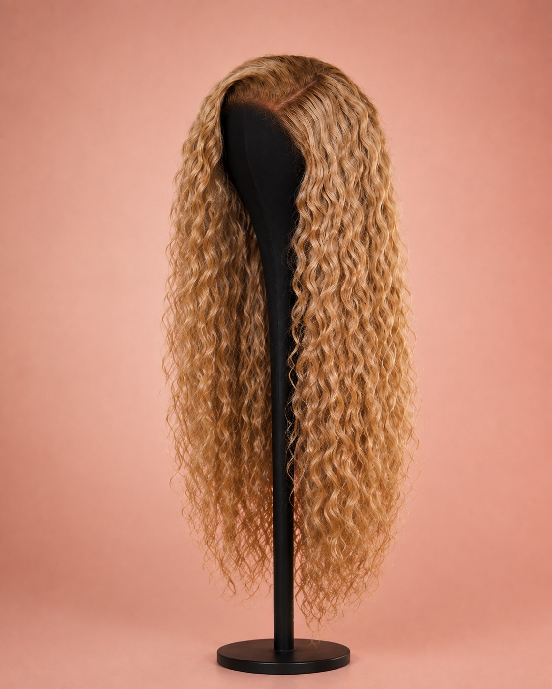 Illustrative Blonde Water Wave Human Hair Wig, product exterior without a model