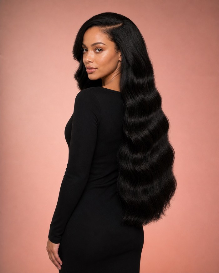 Black Body Wave Human Hair Wig alternate view