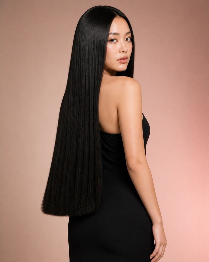 Black Straight Human Hair Wig alternate view