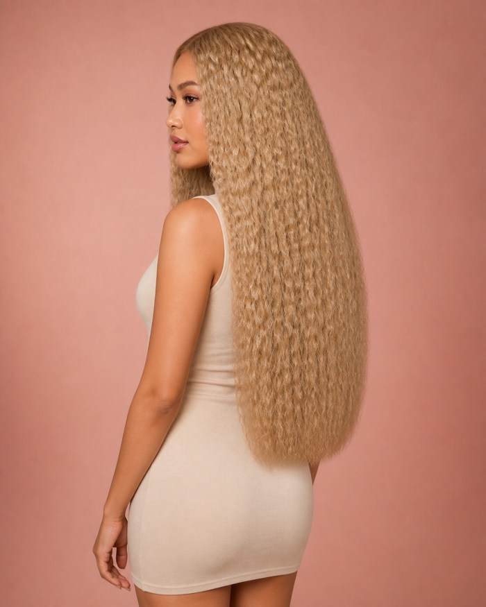 Blonde Crimp Human Hair Wig alternate view