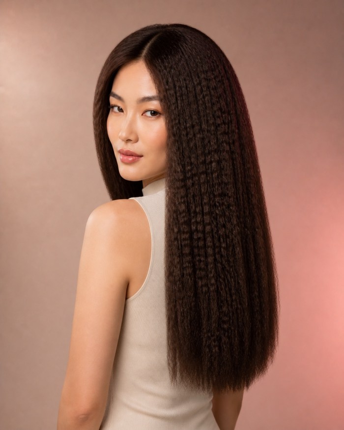 Brown Crimp Human Hair Wig alternate view