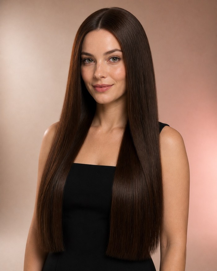 Brown Straight Human Hair Wig