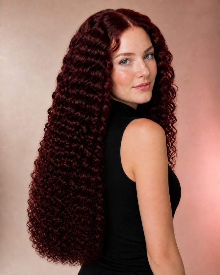 Burgundy Deep Wave Human Hair Wig alternate view