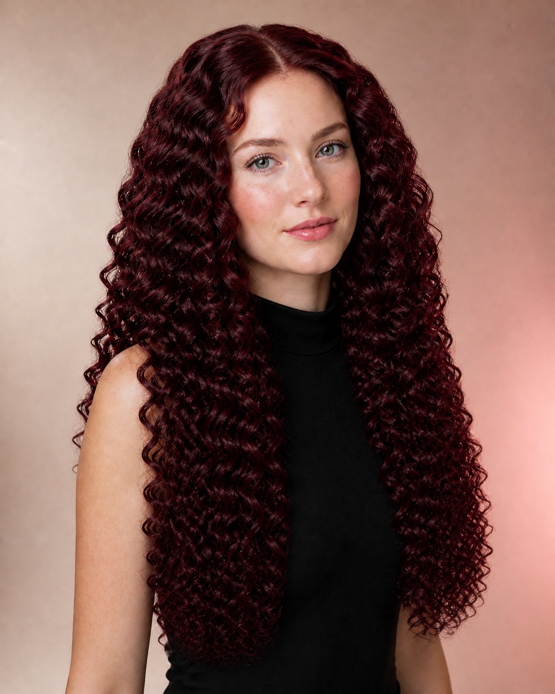 Burgundy Deep Wave Human Hair Wig
