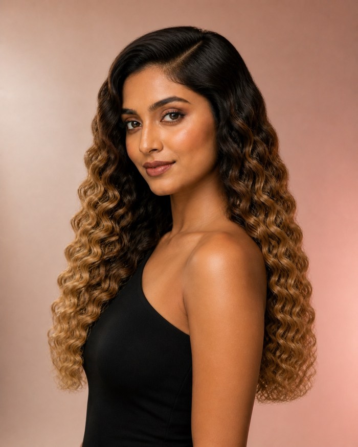 Ombré Blonde Deep Wave Human Hair Wig alternate view