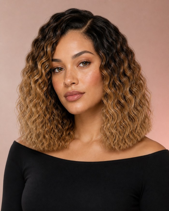 Ombré Blonde Water Wave Human Hair Wig